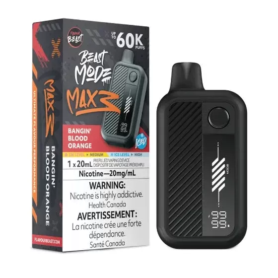 Bangin’ Blood Orange Iced Flavour Beast Mode Max 3 60K Disposable Vape