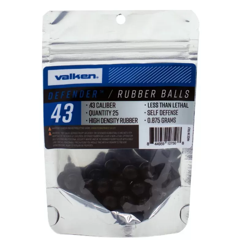 Shop Valken Rubber Balls | Defender .43 Caliber Hard – 25Ct