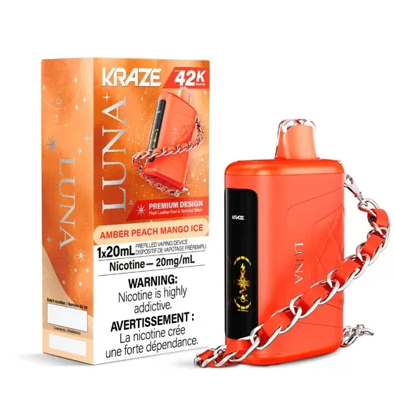 Kraze Luna Disposable Vape – 42K Puffs – Amber Peach Mango Ice