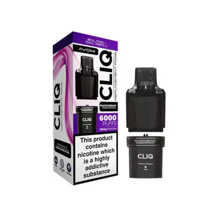 Avomi CLIQ Prefilled Vape Pod + Refill – Blackcurrant Passionfruit