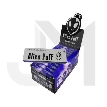 Alien Puff Glow in the Dark 1 1/4 Size Purple Rolling Papers & Tips (HP2212)