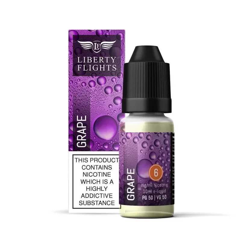 GRAPE – 10ML E-LIQUID 50VG|50PG BY LIBERTY FLIGHTS – 0MG|3MG|6MG|12MG|18MG – 1X|3X|4X|10X BOTTLES