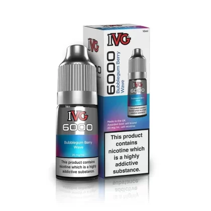 IVG 6000 Nic Salt – Bubblegum Berry Wave 10ml Eliquid