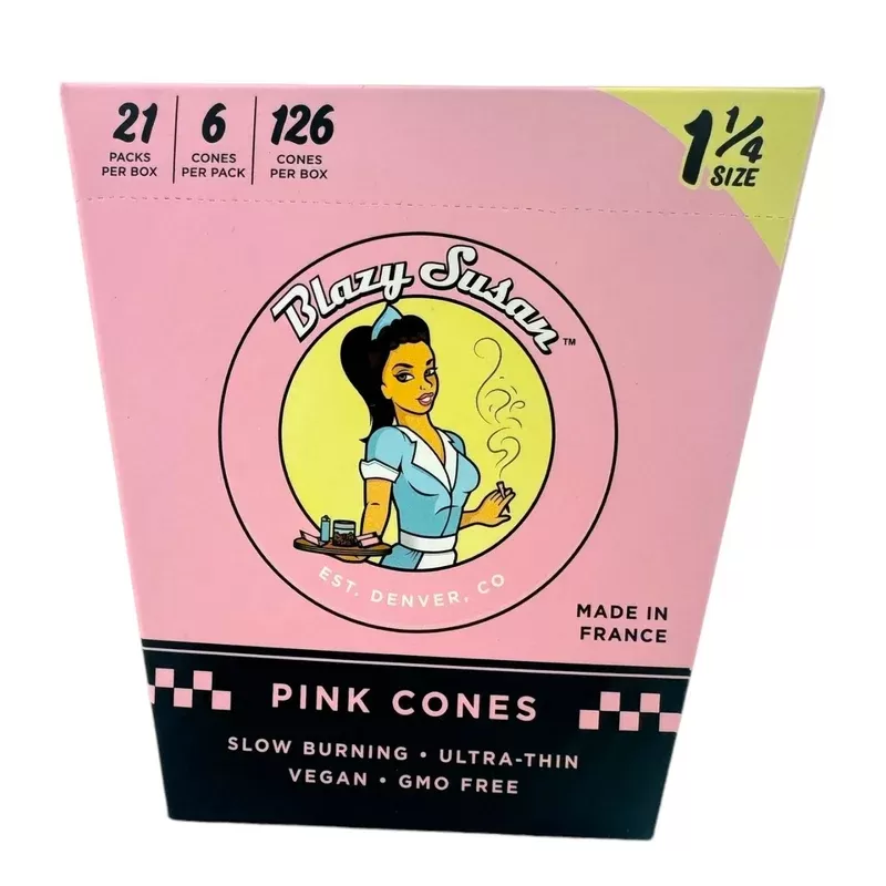 Blazy Susan Pink 1 1/4″ Size Cones – 21 Pack x 6 Per Pack (126 Cones per Box)