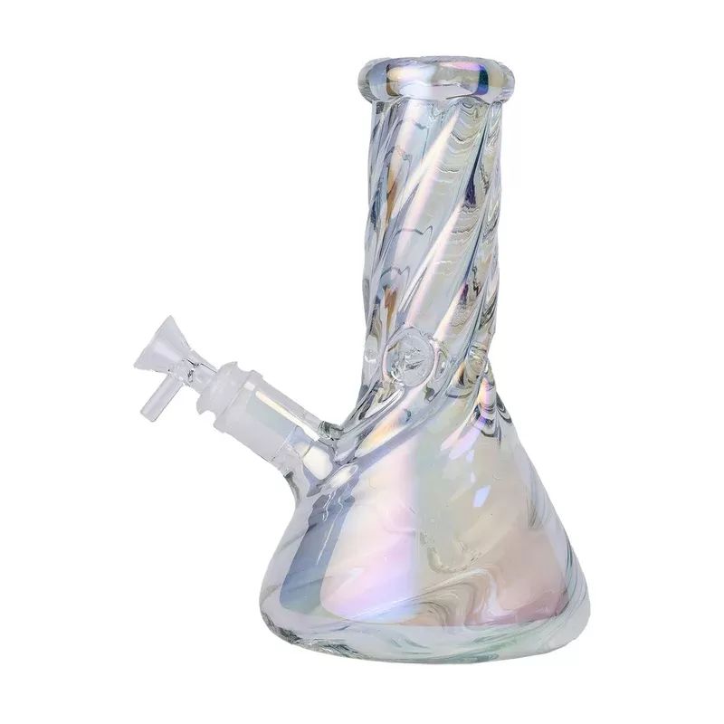Human Grade – Twisted Iridescent Beaker 9″