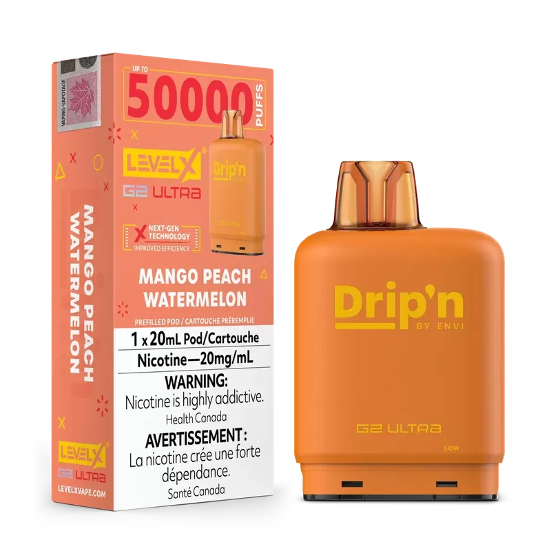 Mango Peach Watermelon by Level X Drip’n G2 Ultra 50K