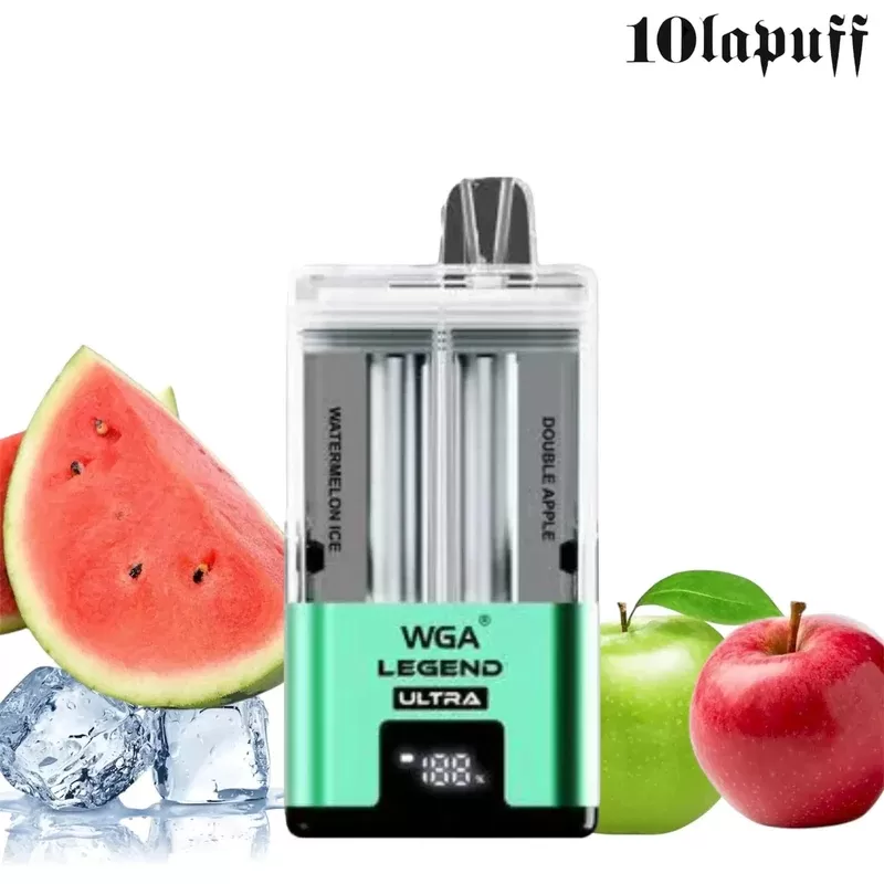 PUFF 30000 WGA LEGEND ULTRA Rechargeable Liquide – Watermelon Ice & Double Pomme