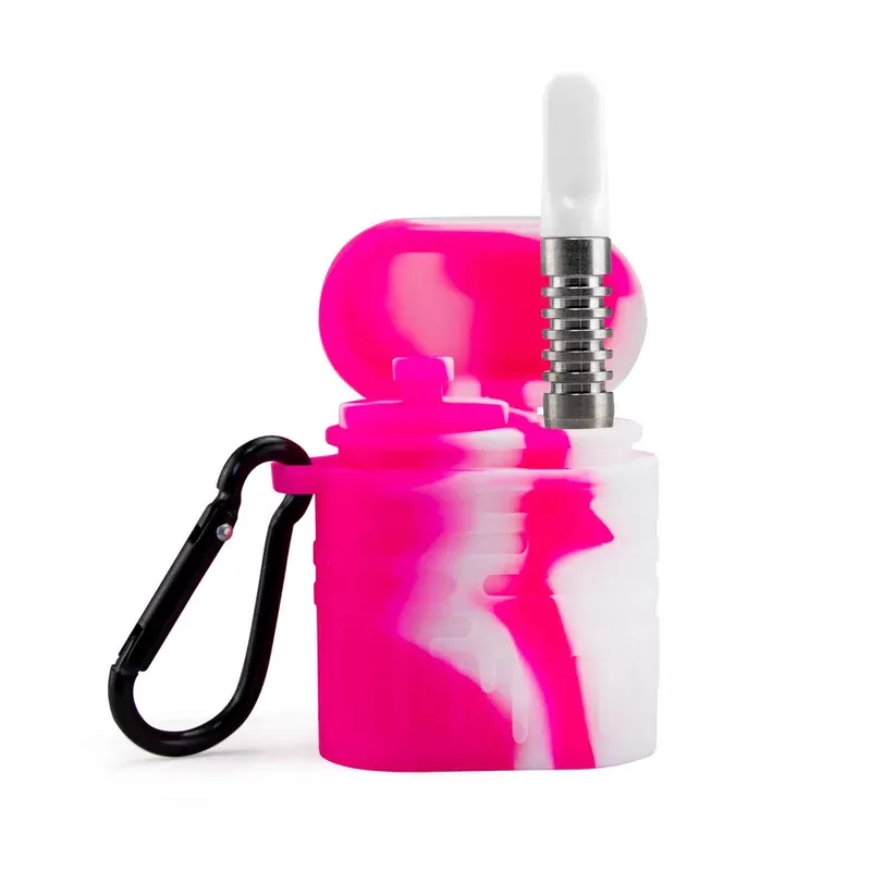 Silicone Dugout One Hitter Set Pink