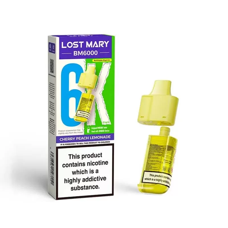 Lost Mary BM6000 Cherry Peach Lemonade Prefilled Vape Pods – 20mg