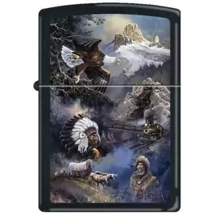 Zippo Lighter – Blaylock Spirit of the West Black Matte