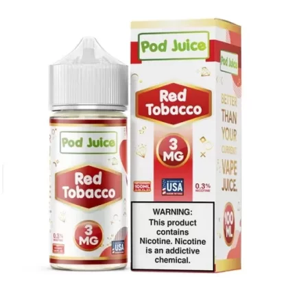 Pod Juice Red Tobacco | Tobacco Free Nicotine 100ML E-Juice