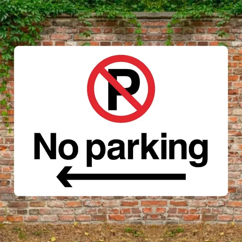 No Parking Left Sign