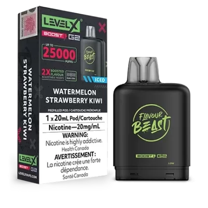 Watermelon Strawberry Kiwi Iced – Level X Flavour Beast Boost 25K