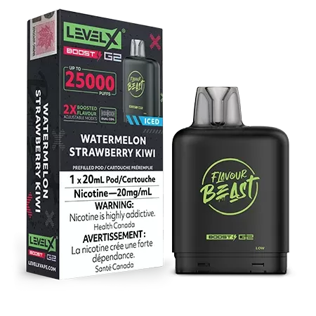 Watermelon Strawberry Kiwi Iced – Level X Flavour Beast Boost 25K