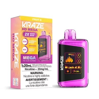 Kraze HD Mega Disposable Vape – 20K Puffs – Fruit G