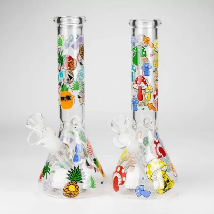10″ Glass Bong With Cartoon Design