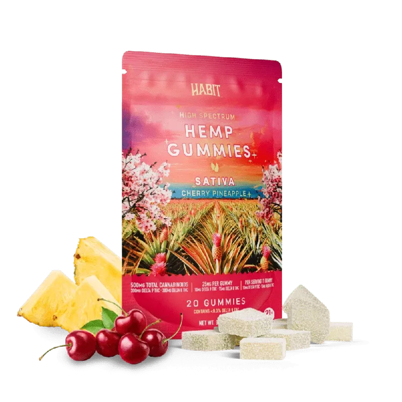 Delta 8 15mg+Delta 9 10mg – 20 Cherry Pineapple Gummies Sativa