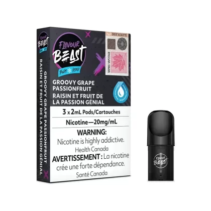 STLTH Compatible Flavour Beast Groovy Grape Passionfruit Iced Vape Pods