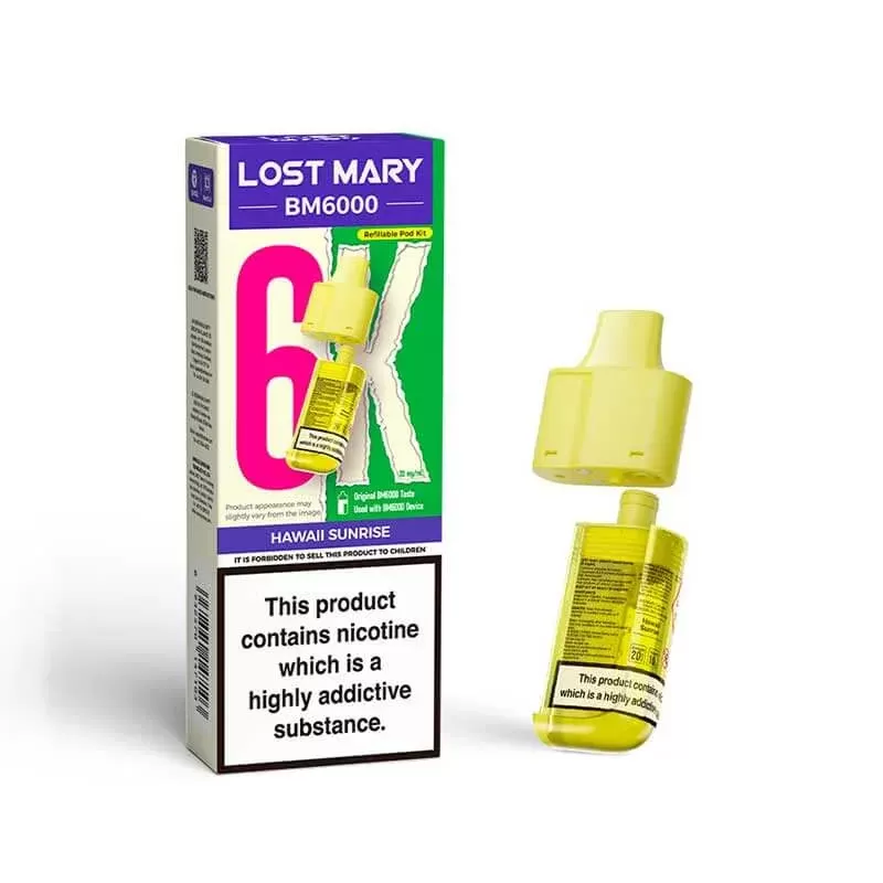 Lost Mary BM6000 Hawaii Sunrise Prefilled Vape Pods – 20mg