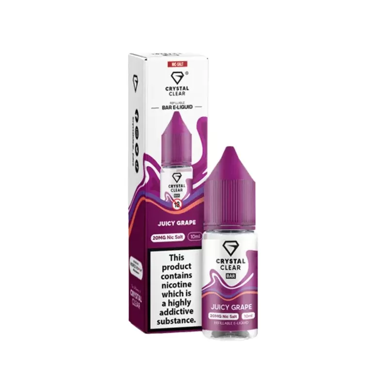 Crystal Clear Juicy Grape 10ml Nic Salt E-liquid