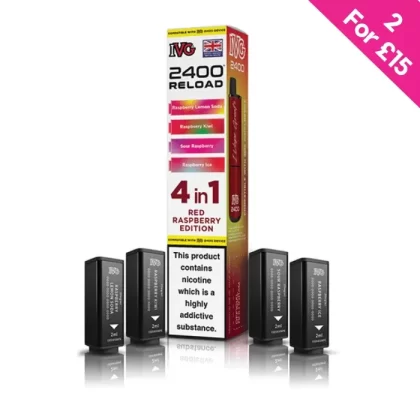 Red Raspberry Edition – IVG 2400 Reload 4-in-1 Prefilled PODS
