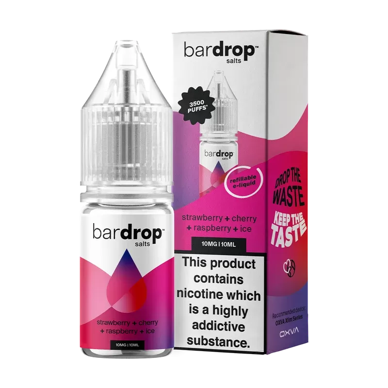 Strawberry Cherry Raspberry Ice Nic Salt by Bar Drop