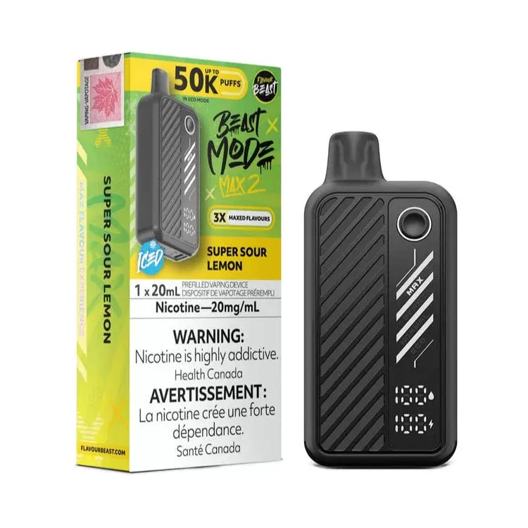 Flavour Beast Beast Mode Max 2 50k – Super Sour Lemon Iced (PROV)