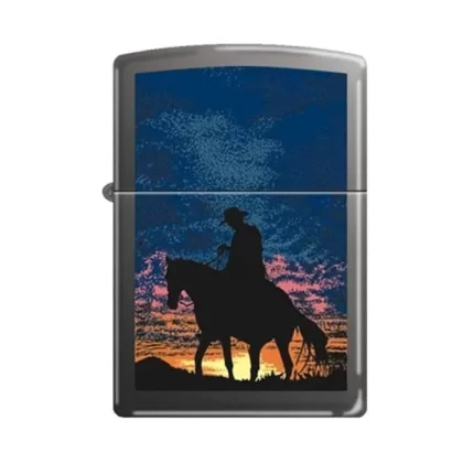 Zippo Lighter – Cowboy Sunset Black Matte