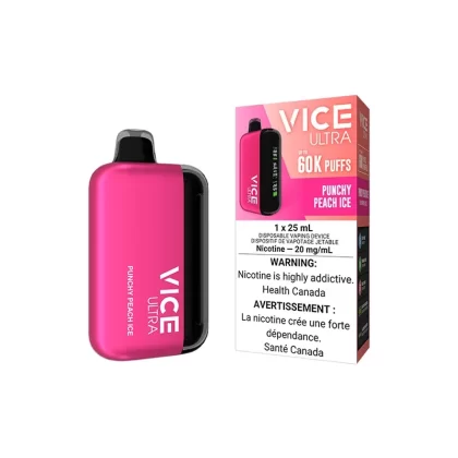 PUNCHY PEACH ICE – VICE ULTRA DISPOSABLE VAPE 60K