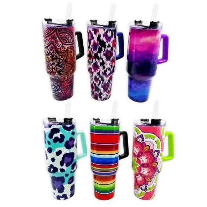 40oz Insulated Stainless-Steel Printed Cup Mix B – 6 Pieces Per Retail Ready Display 24770