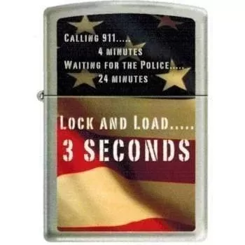 Zippo Lighter – Lock & Load Brushed Chrome