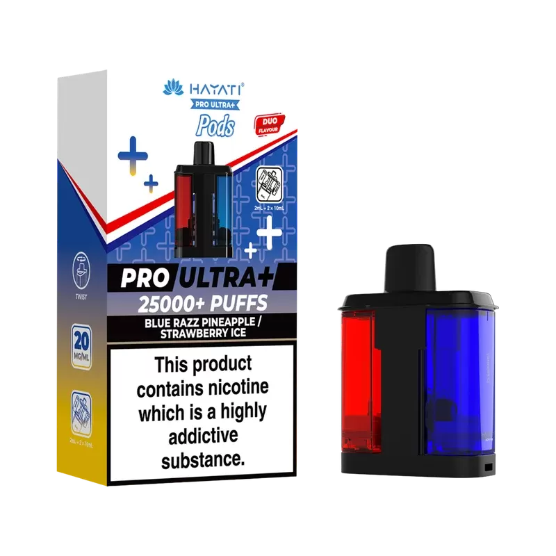 Blue Razz Pineapple / Strawberry Ice Hayati Pro Ultra Plus Refill Pack