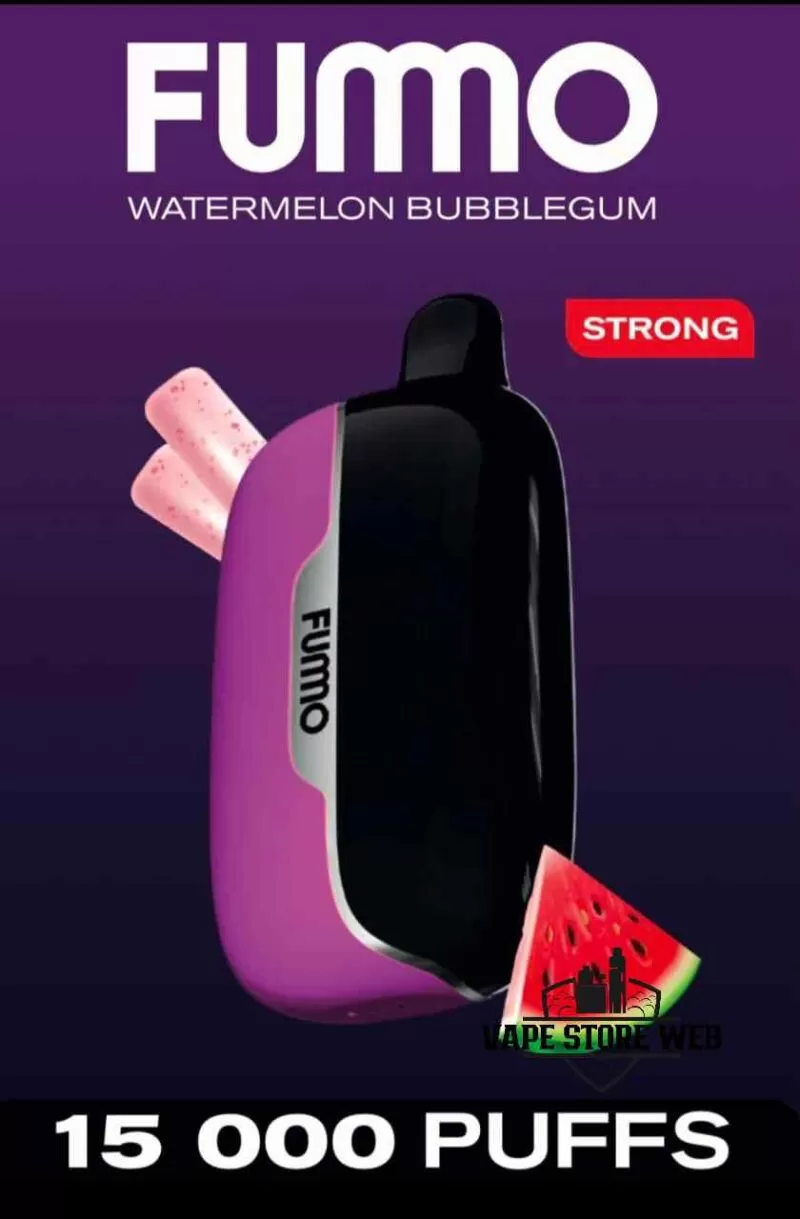 FUMMO Power 15000 Puffs 20MG Non-Rechargeable Disposable Vape in Dubai - watermelon-bubblegum / 1-pcs
