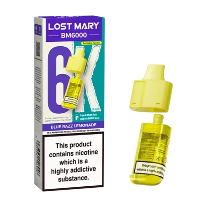 Blue Razz Lemonade Lost Mary BM6000 Refill Pack - 20mg