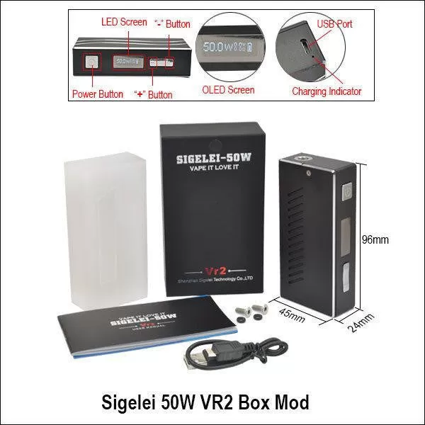 Sigelei 50W VR2 Box Mod - White
