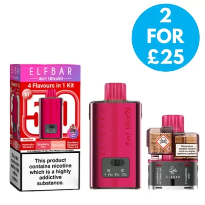 20mg Elf Bar 4 in 1 Ultra 50 Prefilled Pod Vape Kit