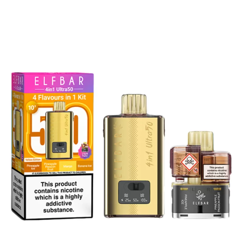 20mg Elf Bar 4 in 1 Ultra 50 Prefilled Pod Vape Kit - Image 3