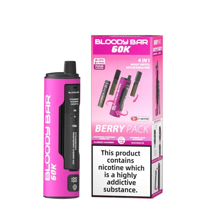 Box of 5 – 20mg Bloody Bar 60k Prefilled Vape Kit - Image 3
