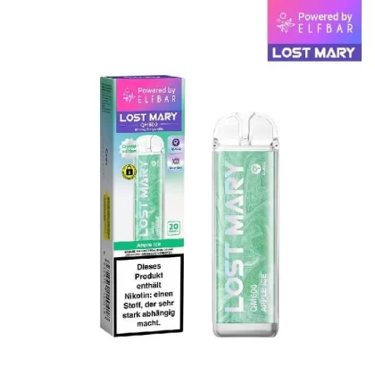 Elfbar Lost Mary QM600 – Apple Ice - Nikotin-Benzoat / Aromen / Propylenglykol / pflanzliches Glycerin / 20mg/ml / ca. 600 / 360 mAh