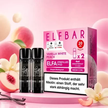 Elf Bar ELFA – Vanilla White Peach – Prefilled Liquid Pod – (2er Pack)