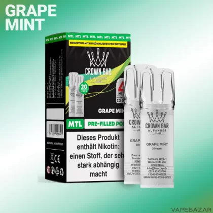 Al Fakher Pods Crown Bar 600 – MTL 20mg – Grape Mint - Traube / Minze