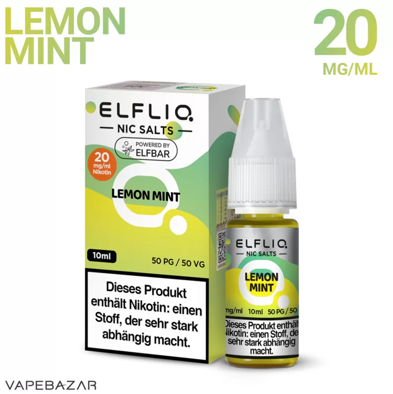 Elfliq Nikotinsalz Liquid – Lemon Mint 20mg/ml Nikotin - ELFLIQ by elfbar / Glycerin, Propylenglykol, Aroma, Nikotinsalz, Ethylbutyrat / Minze / Zitrone / 20mg/ml - Image 2