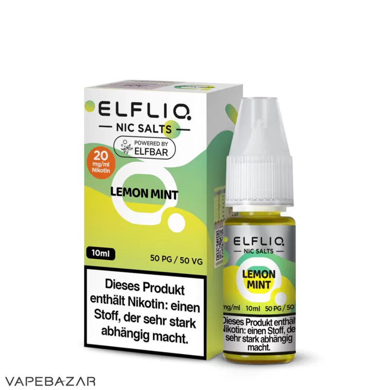 Elfliq Nikotinsalz Liquid – Lemon Mint 20mg/ml Nikotin - ELFLIQ by elfbar / Glycerin, Propylenglykol, Aroma, Nikotinsalz, Ethylbutyrat / Minze / Zitrone / 20mg/ml - Image 3
