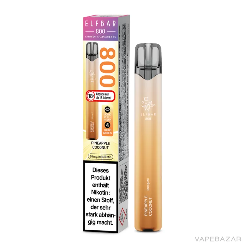 Elf Bar 800 – Pineapple Coconut - Elf Bar / ca. 800 / 550 mAh / 20mg/ml - Image 3