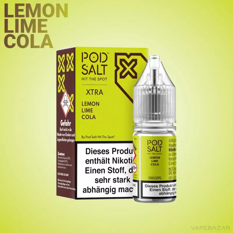Pod Salt X Nikotinsalz Liquid – Lemon Lime Cola - Image 2