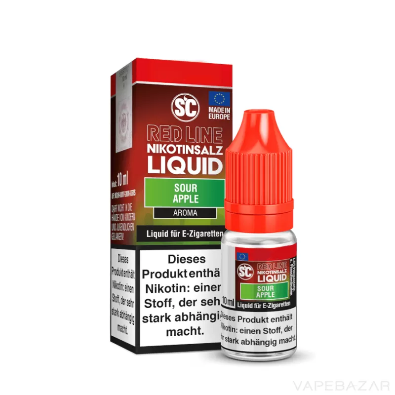 SC Red Line Nikotinsalz Liquid – Sour Apple - Image 2