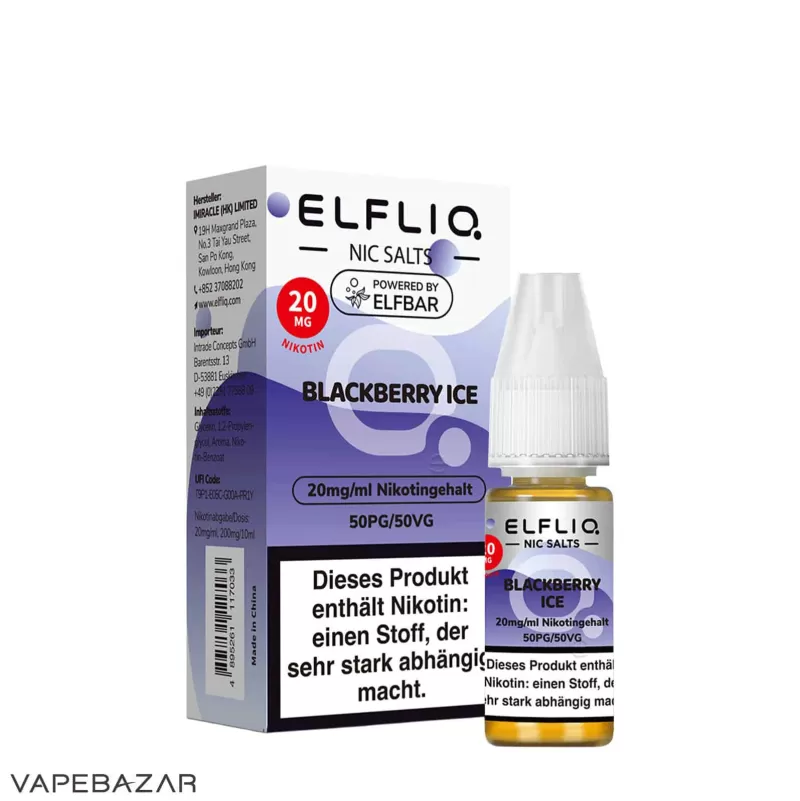 Elfliq Nikotinsalz Liquid – Blackberry Ice 20mg/ml Nikotin - ELFLIQ by elfbar / Glycerin, Propylenglykol, Aroma, Nikotinsalz, Ethylbutyrat / 20mg/ml / Ice / Brombeere - Image 3