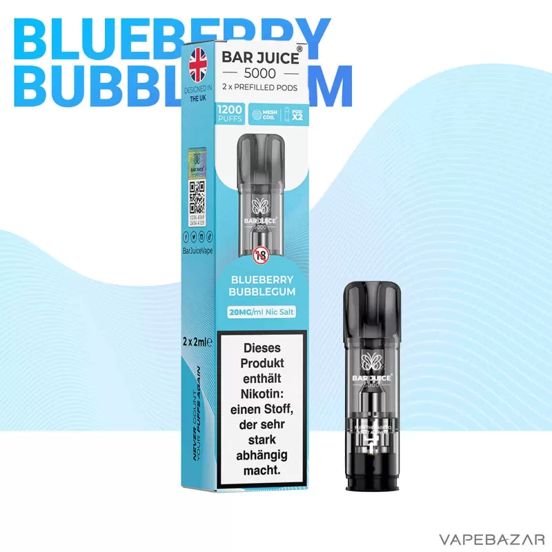 Bar Juice Prefilled Pod – Blueberry Bubblegum (2er Pack) - Bar Juice 5000 / 2ml - Image 2