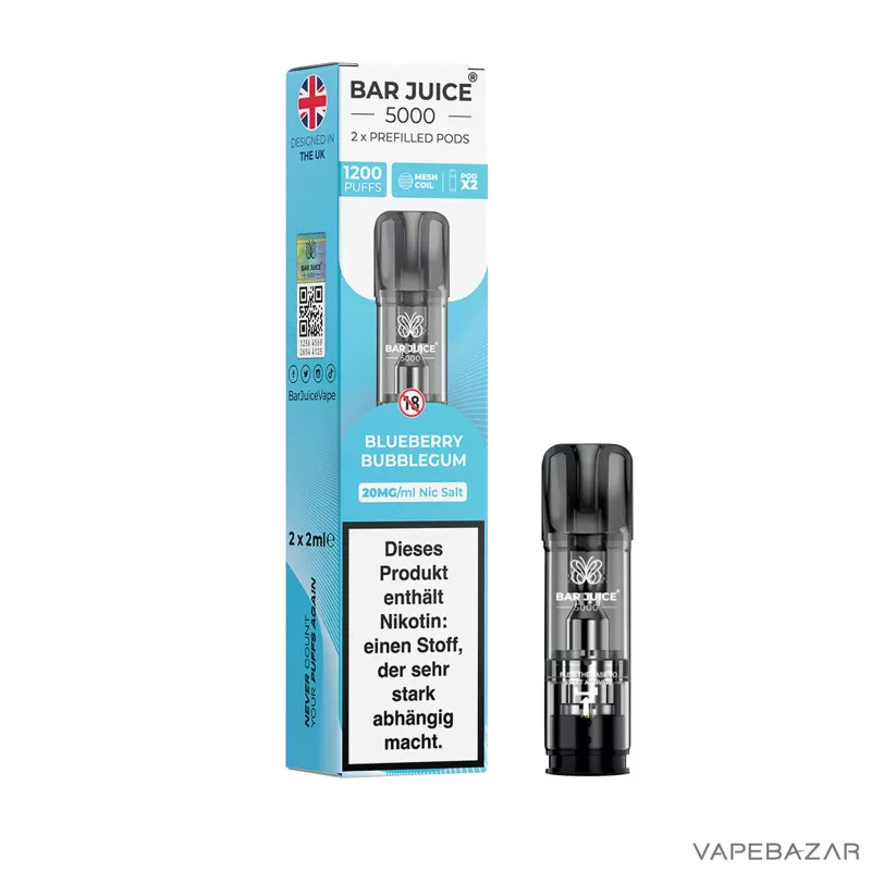 Bar Juice Prefilled Pod – Blueberry Bubblegum (2er Pack) - Bar Juice 5000 / 2ml - Image 3