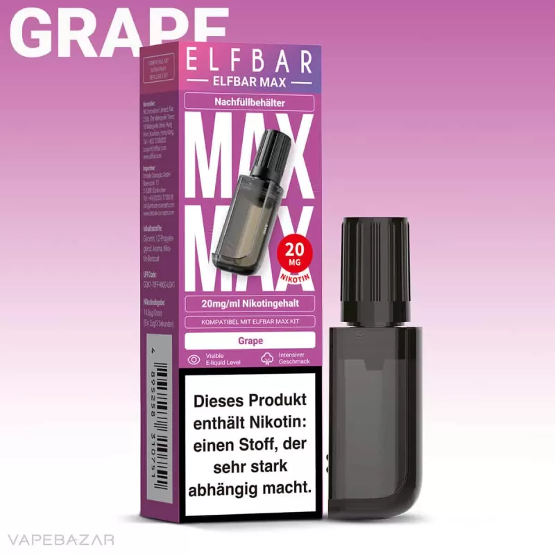 Elfbar Max Prefilled Pod – Grape - Elf Bar / ca. 6000 / 20mg/ml - Image 2